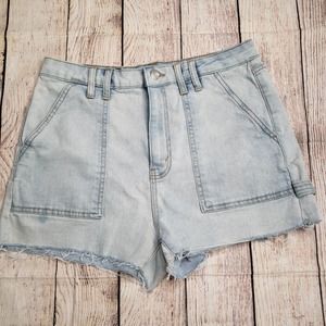 WILD FABLE High Rise Raw Hem Denim Shorts 12